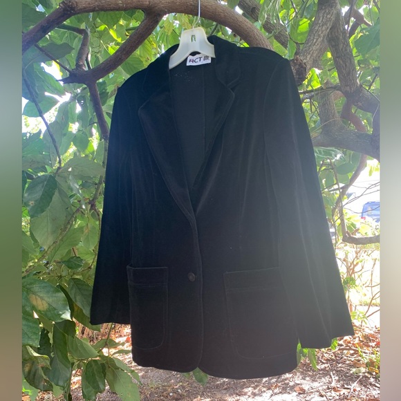✨⚡️💥Act lll Woman Velvet Two Button Black Blazer Jacket - Picture 10 of 16